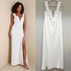 NWOT Lulus Daring Elegance White Sleeveless Mermaid‎ Maxi Dress